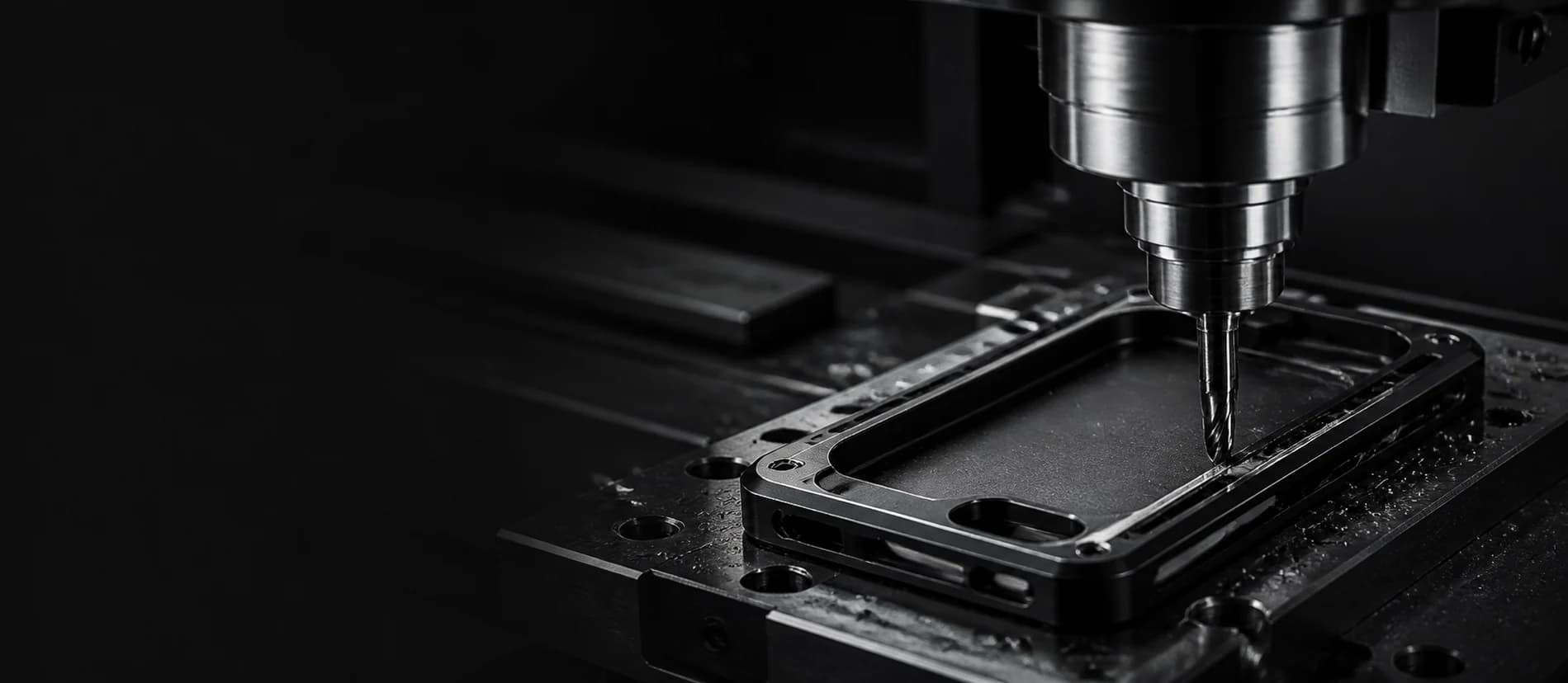 CNC machining a precision metal phone case frame